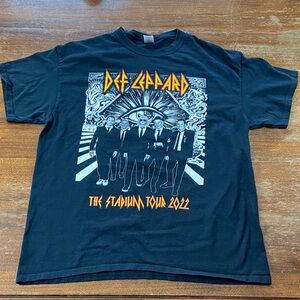 Gildan Black Def Leppard Stadium 2022 Tour Band Tee T-Shirt Large L